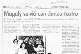 Magaly volvió con danza-teatro Magaly volvió con danza-teatro