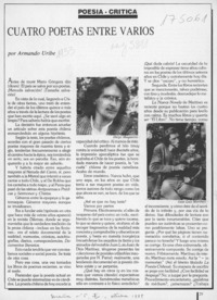 Cuatro poetas entre varios  [artículo] Armando Uribe.