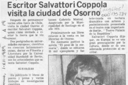 Escritor Salvattori Coppola visita la ciudad de Osorno  [artículo].