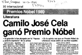 Camilo José Cela ganó Premio Nobel  [artículo].