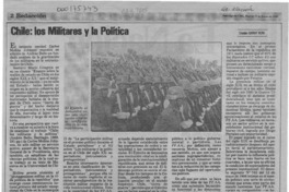 Chile, los militares y la política  [artículo] Cristián Garay Vera.