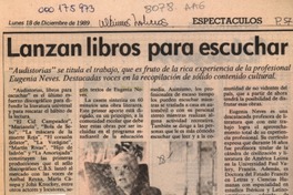 Lanzan libros para escuchar  [artículo].