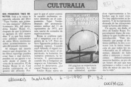 Mis primeros tres minutos  [artículo].
