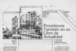 Providencia también en un libro de actualidad  [artículo].