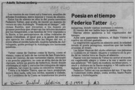 Poesía en el tiempo Federico Tatter  [artículo] Adolfo Schwarzenberg.