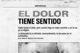 El dolor tiene sentido  [artículo] María Elena Fernández.