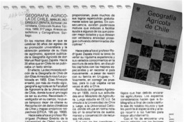 Geografía agrícola de Chile  [artículo] José Garrido Rojas.