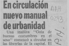 En circulación nuevo manual de urbanidad  [artículo].