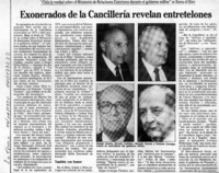 Exonerados de la Cancillería revelan entretelones  [artículo].
