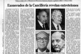 Exonerados de la Cancillería revelan entretelones  [artículo].