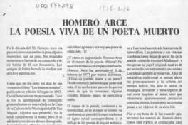 Homero Arce la poesía viva de un poeta muerto