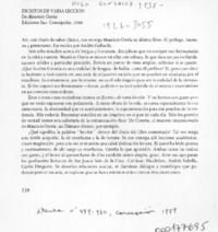 Escritos de varia lección  [artículo] Hugo Montes.