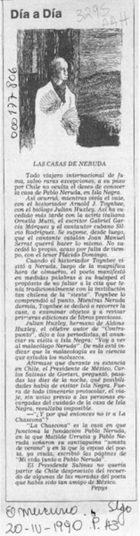 Las casas de Neruda  [artículo] Pepys.