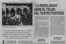 "La Remolienda" abre el telón del teatro porteño  [artículo] F. G.