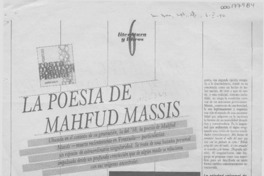 La poesía de Mahfud Massis La poesía de Mahfud Massis