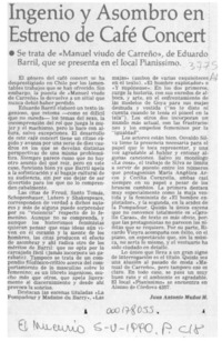 Ingenio y asombro en estreno de café concert  [artículo] Juan Antonio Muñoz.