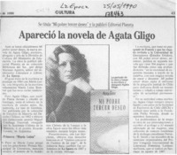 Apareció la novela de Agata Gligo  [artículo].