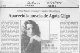 Apareció la novela de Agata Gligo  [artículo].