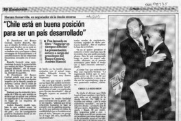 "Chile está en buena posición para ser un país desarrollado"  [artículo].