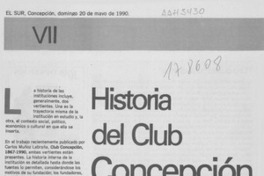 Historia del club Concepción Historia del club Concepción