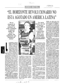 "El horizonte revolucionario no está agotado en América Latina"  [artículo] María Eugenia Saúl.