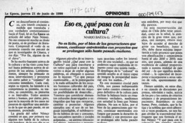 Eso es, qué pasa con la cultura?  [artículo] Mario Baeza G.