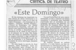 "Este domingo"  [artículo] Carola Oyarzún L.