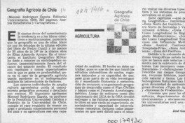 Geografía agrícola de Chile  [artículo] José Garrido Rojas.