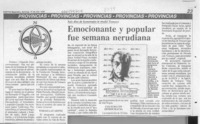 Emocionante y popular fue semana nerudiana  [artículo] Eduardo Díaz.