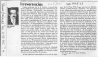 Irreverencias  [artículo] Luis Sánchez Latorre.