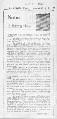 Notas literarias  [artículo] Mesa Seco.