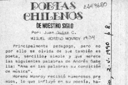 Poetas chilenos de nuestro siglo  [artículo] Juan Guixé Cañizares.