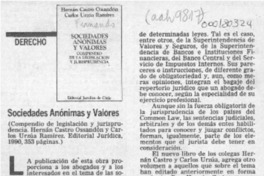 Sociedades anónimas y valores  [artículo] Sergio Baeza Pinto.