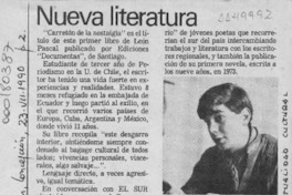 Nueva literatura  [artículo].
