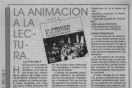 La animación a la lectura  [artículo] Juan Morales P.