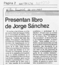 Presentan libro de Jorge Sánchez  [artículo].