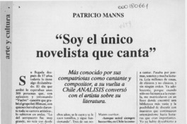 "Soy el único novelista que canta"  [artículo] M. C.