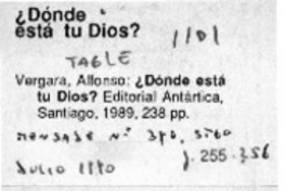 Dónde está tu Dios?  [artículo] Felipe Denegri.