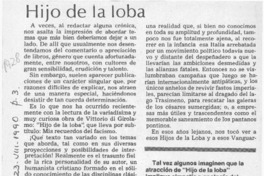 Hijo de la loba  [artículo] Tomás Eastman Montt.