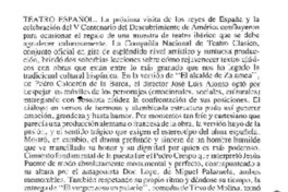 Teatro español  [artículo] Pedro Labra.