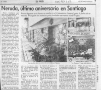 Neruda, último aniversario en Santiago  [artículo].