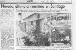 Neruda, último aniversario en Santiago  [artículo].
