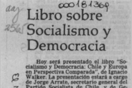 Libro sobre socialismo y democracia  [artículo].