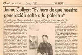 Jaime Collyer, "Es hora de que nuestra generación salte a la palestra" Jaime Collyer, "Es hora de que nuestra generación salte a la palestra"