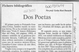 Dos poetas  [artículo] Carlos René Ibacache.