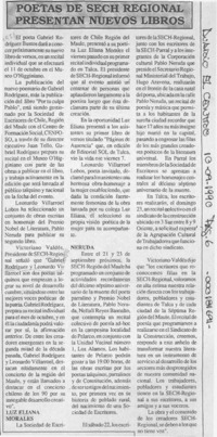 Poetas de SECH regional presentan nuevos libros  [artículo].
