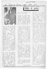 Adiós al poeta  [artículo].