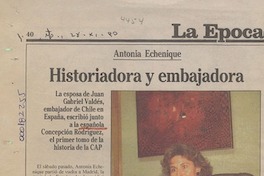 Historiadora y embajadora  [artículo].