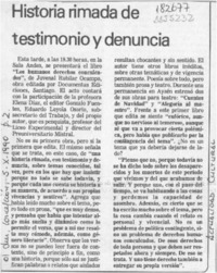 Historia rimada de testimonio y denuncia  [artículo].