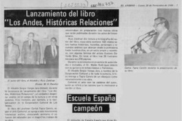Lanzamiento del libro "Los Andes, históricas relaciones" Lanzamiento del libro "Los Andes, históricas relaciones"